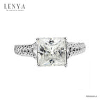 LENYA แหวน CZ จาก SWAROVSKI เสริมบุคลิกความหรูหรา ขนาด 6 มิล ตัวเรือนเงินแท้925 ชุบทองคำขาว