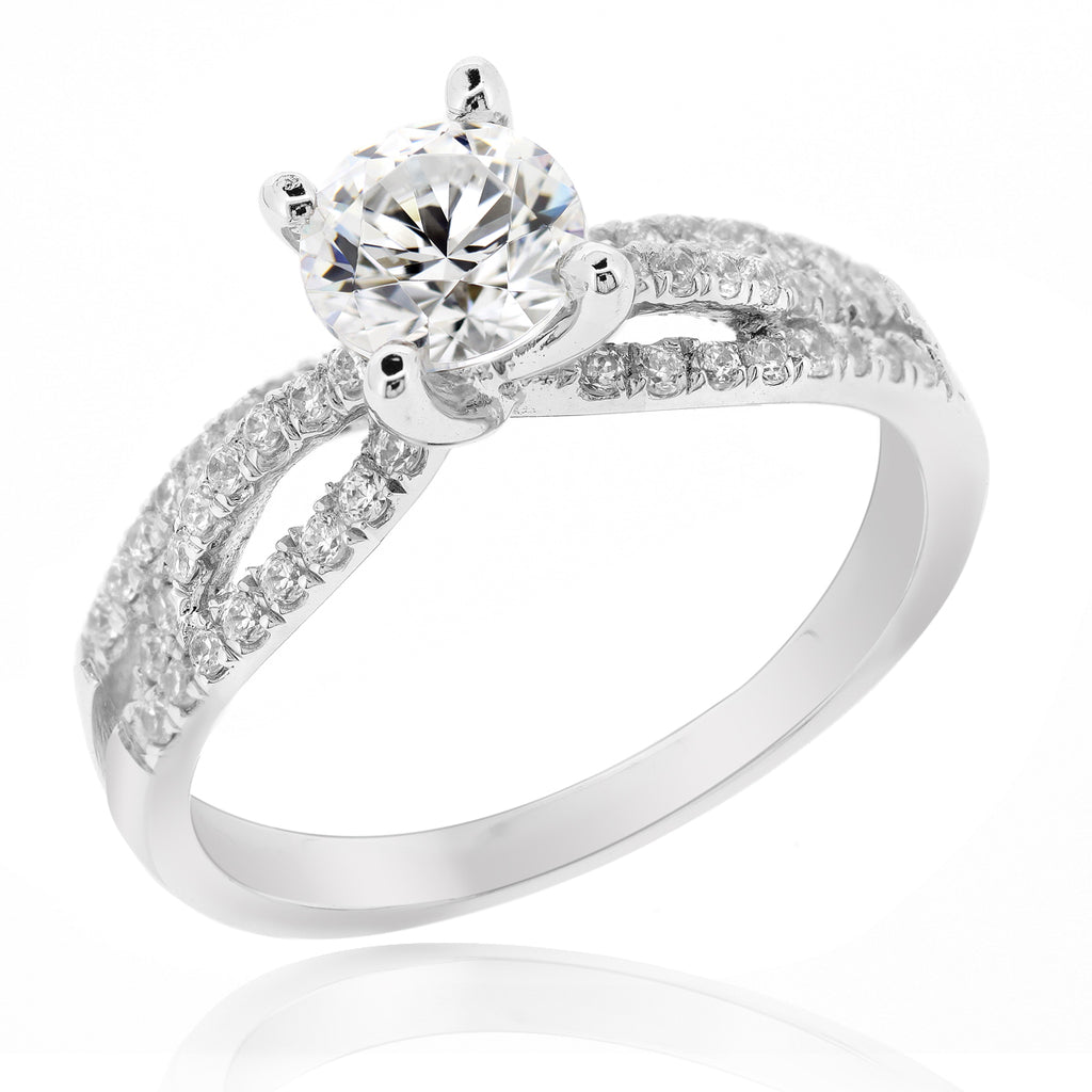 LENYA แหวนเพชร DiamondLike ดีไซน์หวานสุดๆ เหมาะสำหรับเป็นของขวัญ บนตัวเรือนเงินแท้ชุบทองคำขาว