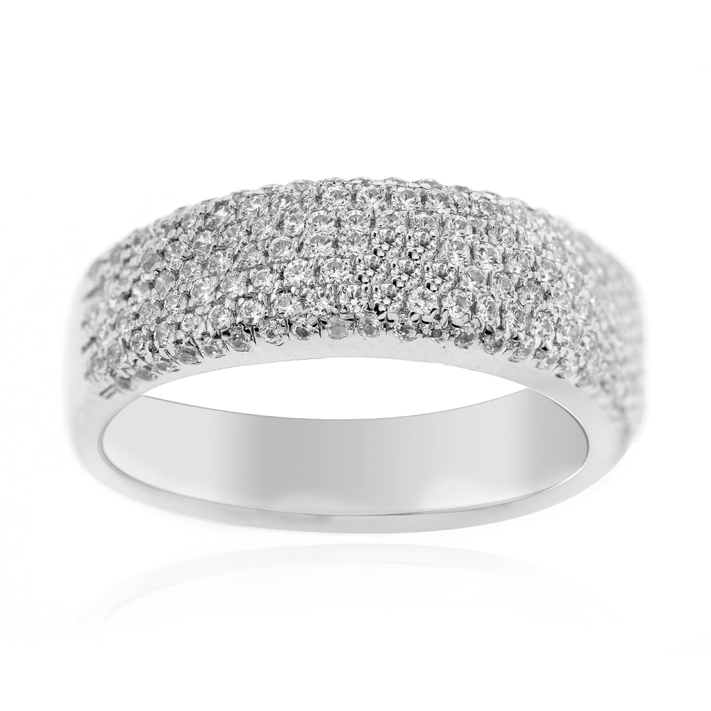 LENYA แหวน CZ จาก SWAROVSKI เสริมบุคลิกความหรูหรา ขนาด 1 มิล ตัวเรือนเงินแท้925 ชุบทองคำขาว