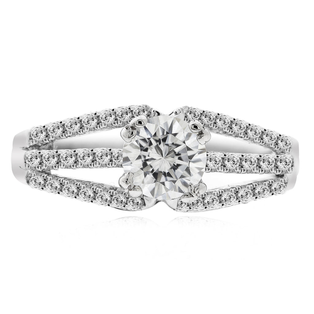 LENYA แหวน CZ SWAROVSKI เสริมบุคลิกและความมั่นใจ ขนาด 7x5 มิล ตัวเรือนเงินแท้925 ชุบทองคำขาว
