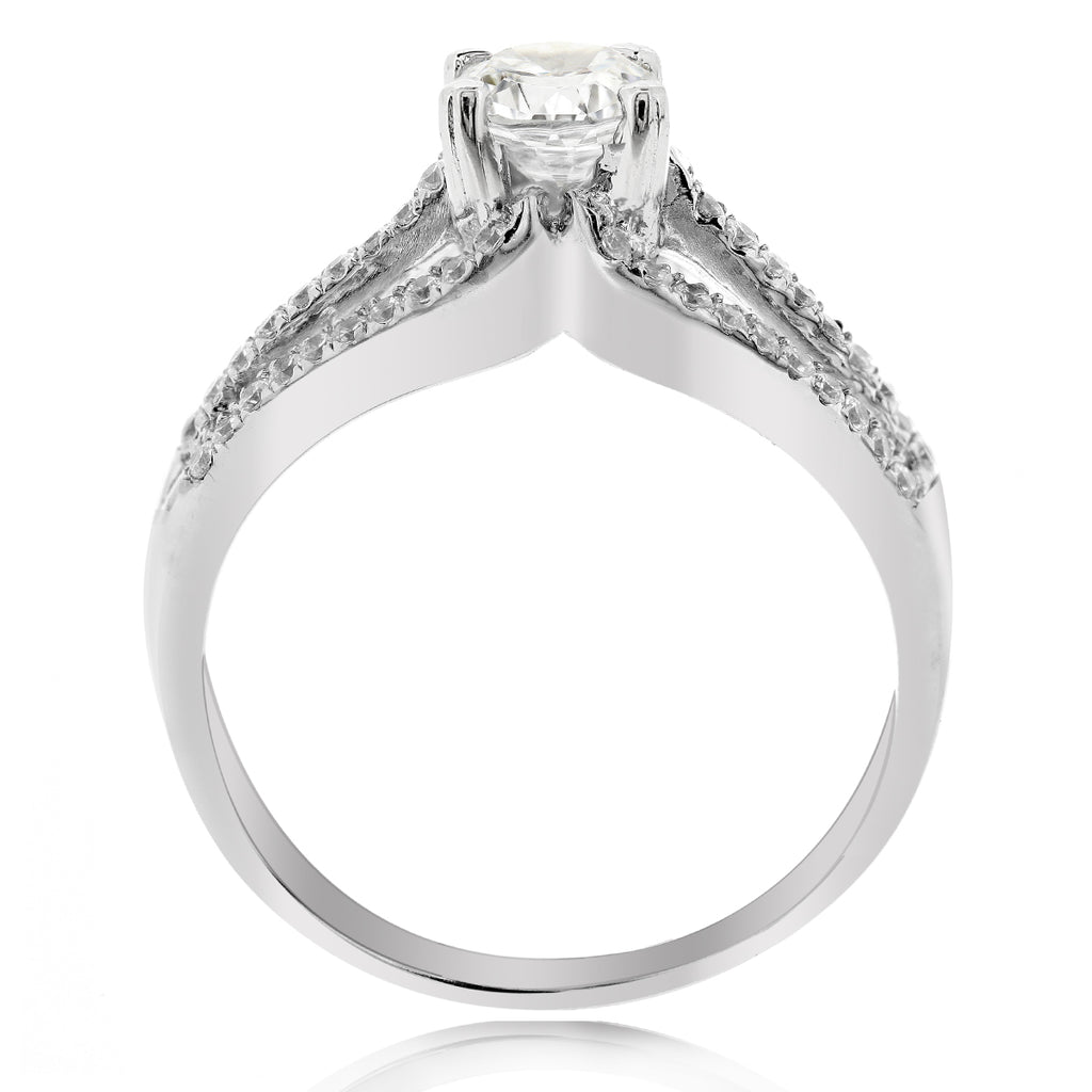 LENYA แหวน CZ SWAROVSKI เสริมบุคลิกและความมั่นใจ ขนาด 7x5 มิล ตัวเรือนเงินแท้925 ชุบทองคำขาว