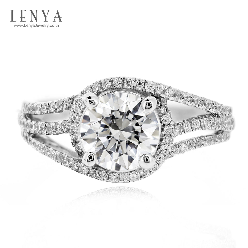 LENYA แหวนเพชร DiamondLike เพิ่มลูกเล่นเก๋ๆให้เรียวนิ้ว บนตัวเรือนเงินแท้ชุบทองคำขาว