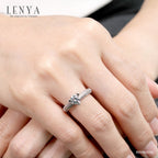 LENYA แหวน CZ Diamondlike เสริมบุคลิกและความมั่นใจ ขนาด 6 มิล ตัวเรือนเงินแท้925 ชุบทองคำขาว
