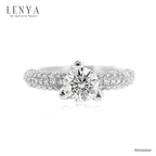 LENYA แหวน CZ Diamondlike เสริมบุคลิกและความมั่นใจ ขนาด 6 มิล ตัวเรือนเงินแท้925 ชุบทองคำขาว