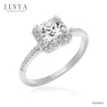 LENYA แหวน CZ Diamondlike เสริมบุคลิกและความมั่นใจ ขนาด 4 มิล ตัวเรือนเงินแท้925 ชุบทองคำขาว
