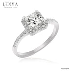 LENYA แหวน CZ Diamondlike เสริมบุคลิกและความมั่นใจ ขนาด 4 มิล ตัวเรือนเงินแท้925 ชุบทองคำขาว