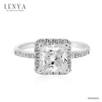 LENYA แหวน CZ Diamondlike เสริมบุคลิกและความมั่นใจ ขนาด 4 มิล ตัวเรือนเงินแท้925 ชุบทองคำขาว