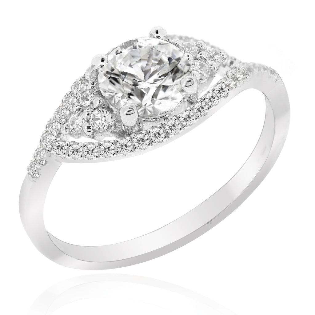 LENYA แหวน CZ Diamondlike เสริมบุคลิกและความมั่นใจ ขนาด 5.5 มิล ตัวเรือนเงินแท้925 ชุบทองคำขาว