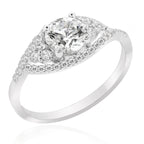 LENYA แหวน CZ Diamondlike เสริมบุคลิกและความมั่นใจ ขนาด 5.5 มิล ตัวเรือนเงินแท้925 ชุบทองคำขาว