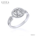 LENYA แหวนเพชร DiamondLike เพชรรูปทรงกลมซ้อนกันถึง 3 ชั้น บนตัวเรือนเงินแท้ชุบทองคำขาว