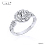LENYA แหวนเพชร DiamondLike เพชรรูปทรงกลมซ้อนกันถึง 3 ชั้น บนตัวเรือนเงินแท้ชุบทองคำขาว