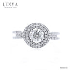 LENYA แหวนเพชร DiamondLike เพชรรูปทรงกลมซ้อนกันถึง 3 ชั้น บนตัวเรือนเงินแท้ชุบทองคำขาว