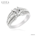LENYA แหวน CZ Diamondlike เสริมบุคลิกและความมั่นใจ ขนาด 6.5 มิล ตัวเรือนเงินแท้925 ชุบทองคำขาว