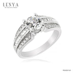 LENYA แหวน CZ Diamondlike เสริมบุคลิกและความมั่นใจ ขนาด 6.5 มิล ตัวเรือนเงินแท้925 ชุบทองคำขาว