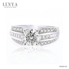 LENYA แหวน CZ Diamondlike เสริมบุคลิกและความมั่นใจ ขนาด 6.5 มิล ตัวเรือนเงินแท้925 ชุบทองคำขาว