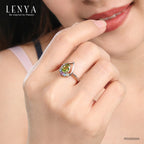 LENYA แหวนเงินแท้ ดีไซน์หยุดน้ำ ประดับพลอยอเมทิสต์ (Amethyst) บลูโทแพซ (Blue Topaz) เพอริดอท (Peridot)