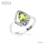 LENYA แหวนเงินแท้ ดีไซน์หยุดน้ำ ประดับพลอยอเมทิสต์ (Amethyst) บลูโทแพซ (Blue Topaz) เพอริดอท (Peridot)