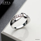 LENYA แหวน CZ Diamondlike เสริมบุคลิกและความมั่นใจ ขนาด 2 มิล ตัวเรือนเงินแท้925 ชุบทองคำขาว