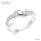 LENYA แหวน CZ Diamondlike เสริมบุคลิกและความมั่นใจ ขนาด 2 มิล ตัวเรือนเงินแท้925 ชุบทองคำขาว
