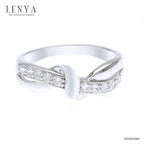 LENYA แหวน CZ Diamondlike เสริมบุคลิกและความมั่นใจ ขนาด 2 มิล ตัวเรือนเงินแท้925 ชุบทองคำขาว