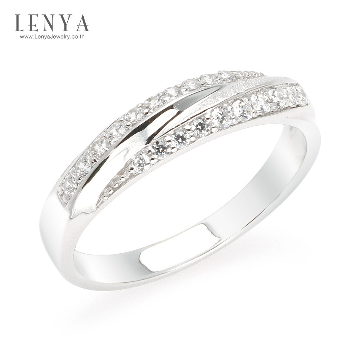 LENYA แหวนเงินแท้ ประดับด้วย Diamondlike  เสริมบุคลิกเพิ่มความมั่นใจ