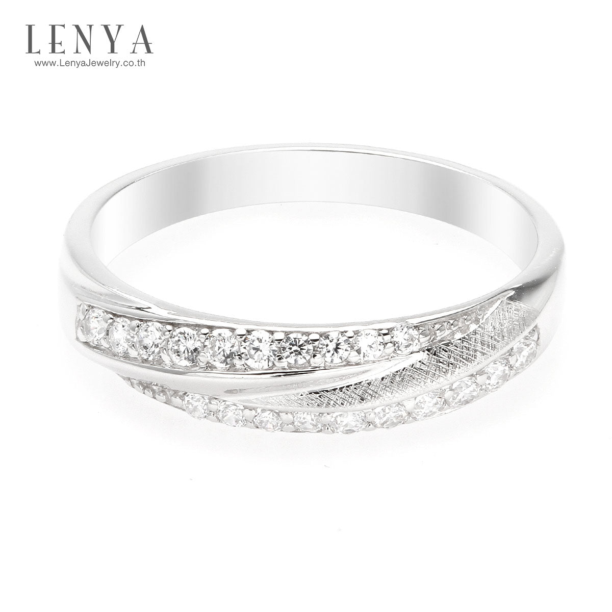 LENYA แหวนเงินแท้ ประดับด้วย Diamondlike  เสริมบุคลิกเพิ่มความมั่นใจ