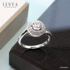 LENYA แหวน CZ Diamondlike เสริมบุคลิกและความมั่นใจ ตัวเรือนเงินแท้925 ชุบทองคำขาว