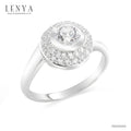 LENYA แหวน CZ Diamondlike เสริมบุคลิกและความมั่นใจ ตัวเรือนเงินแท้925 ชุบทองคำขาว