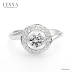 LENYA แหวน CZ Diamondlike เสริมบุคลิกและความมั่นใจ ตัวเรือนเงินแท้925 ชุบทองคำขาว