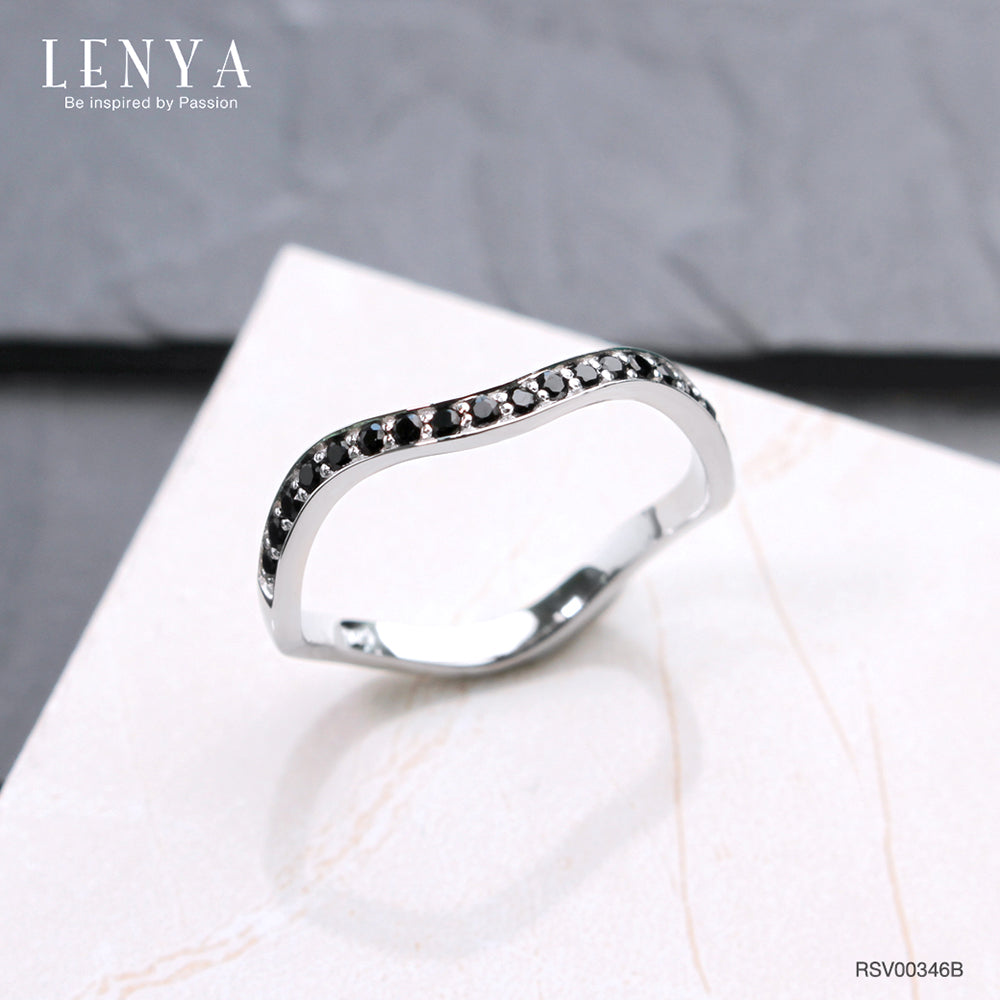 LENYA แหวนพลอยสปิเนล ช่วยป้องกันอันตรายเพิ่มพลังงานบวก ขนาด 1.30 มิล ตัวเรือนเงินแท้925 ชุบทองคำขาว