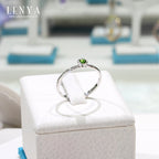 LENYA แหวนพลอยโครมไดออพไซด์ เสริมความคิดสร้างสรรค์ ขนาด 3 มิล ตัวเรือนเงินแท้925 ชุบทองคำขาว