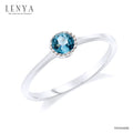 LENYA แหวนบลูโทแพซ (Blue Topaz) สีฟ้า ดีไซน์น่ารักแต่เก๋ไก๋ ตัวเรือนชุบทองคำขาว (Rhodium)