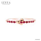 LENYA แหวนเงินแท้ 925 ชุปพิงค์โกลด์ (Pink Gold)โดดเด่นด้วยดีไซน์ หัวใจแห่งรัก ประดับด้วยพลอยทับทิมสีแดง มัดใจสาวๆ