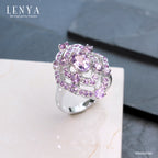 LENYA แหวนเงินแท้ ประดับพลอยอเมทิสต์ อัญมณีของผู้ที่เกิดเดือนกุมภาพันธ์