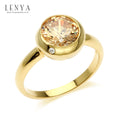 LENYA แหวนเงินแท้ 925 ประดับด้วย SWAROVSKI  ZIRCONIA สีเหลืองหวาน  ดีไซน์สุดเก๋รสนิยมทันสมัย บนตัวเรือนเงินแท้ชุบทองคำแท้ เพิ่มเสน่ห์ดึงดูดบนเรียวนิ้วของคุณ