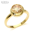 LENYA แหวนเงินแท้ 925 ประดับด้วย SWAROVSKI  ZIRCONIA สีเหลืองหวาน  ดีไซน์สุดเก๋รสนิยมทันสมัย บนตัวเรือนเงินแท้ชุบทองคำแท้ เพิ่มเสน่ห์ดึงดูดบนเรียวนิ้วของคุณ
