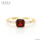 LENYA แหวนเงินแท้ ประดับพลอยโกเมน (Garnet) CZ (Cubic Zirconia) เสริมบุคลิกความมั่นใจ เสริมความร่ำรวย
