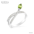 LENYA แหวนเพอริดอท(Peridot)  สีเขียว ดีไซน์น่ารักแต่เก๋ไก๋ ตัวเรือนชุบทองคำขาว (Rhodium) สวยเข้ากับทุกคน ใครใส่ก็สวย