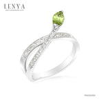 LENYA แหวนเพอริดอท(Peridot)  สีเขียว ดีไซน์น่ารักแต่เก๋ไก๋ ตัวเรือนชุบทองคำขาว (Rhodium) สวยเข้ากับทุกคน ใครใส่ก็สวย