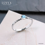 LENYA แหวนเงินแท้ ประดับบลูโทแพซ (Blue Topaz) ดีไซน์เรียบแต่มีสไตล์ เหมาะสวมใส่ได้เรื่อยๆ