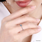 LENYA แหวนเงินแท้ ประดับบลูโทแพซ (Blue Topaz) ดีไซน์เรียบแต่มีสไตล์ เหมาะสวมใส่ได้เรื่อยๆ