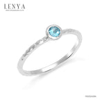 LENYA แหวนเงินแท้ ประดับบลูโทแพซ (Blue Topaz) ดีไซน์เรียบแต่มีสไตล์ เหมาะสวมใส่ได้เรื่อยๆ