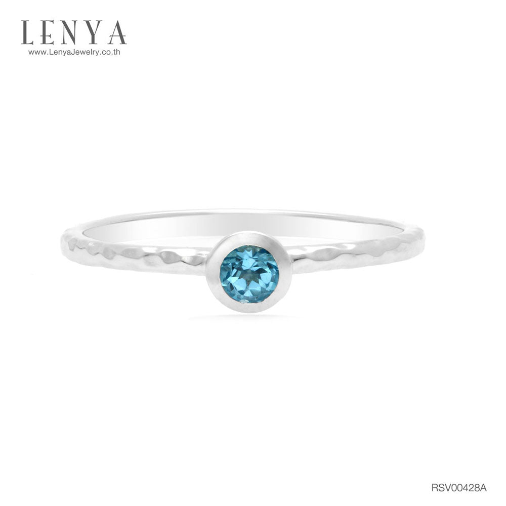 LENYA แหวนเงินแท้ ประดับบลูโทแพซ (Blue Topaz) ดีไซน์เรียบแต่มีสไตล์ เหมาะสวมใส่ได้เรื่อยๆ