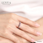 แหวนพลอย อเมทีสต์ (Amethyst) และ บลูโทแพซ (Blue Topaz) ตัวเรือนเงินแท้ 925 ชุบโรเดียม