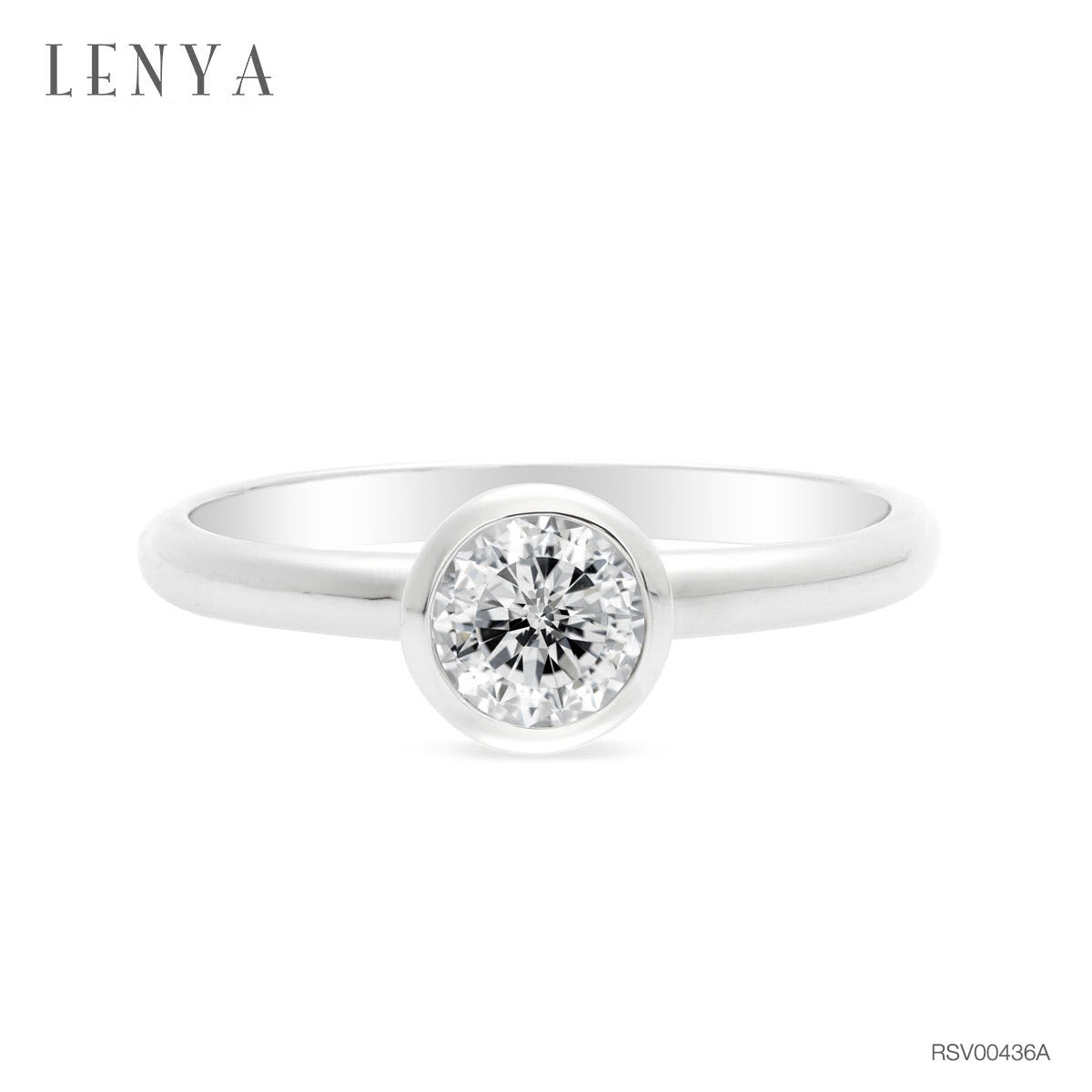 LENYA แหวนเงินแท้ 925 LENYA ETERNAL ชุบทองคำขาว ประดับด้วย SWAROVSKI ZIRCONIA สีขาว สวยคลาสสิค