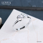 LENYA แหวนเงินแท้ 925 LENYA ETERNAL ชุบทองคำขาว ประดับด้วย SWAROVSKI ZIRCONIA สีขาว สวยคลาสสิค  เสริมบุคลิกเพิ่มความมั่นใจ