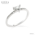 LENYA แหวนเงินแท้ 925 ชุปทองคำขาว ประดับด้วย Cubic Zirconia ทรงสามเหลี่ยม  เสริมบุคลิกเพิ่มความมั่นใจ