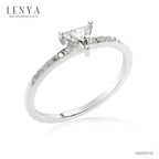 LENYA แหวนเงินแท้ 925 ชุปทองคำขาว ประดับด้วย Cubic Zirconia ทรงสามเหลี่ยม  เสริมบุคลิกเพิ่มความมั่นใจ