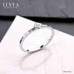 LENYA แหวนเงินแท้ 925 ชุปทองคำขาว ประดับด้วย Cubic Zirconia สวมใส่ได้ทุกวัน  เสริมบุคลิกเพิ่มความมั่นใจ