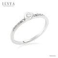 LENYA แหวนเงินแท้ 925 ชุปทองคำขาว ประดับด้วย Cubic Zirconia สวมใส่ได้ทุกวัน  เสริมบุคลิกเพิ่มความมั่นใจ